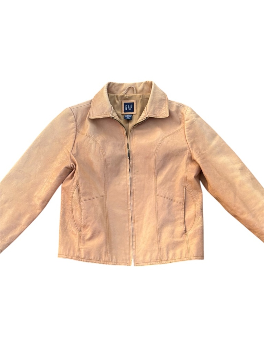 Gap Y2K Vintage Leather Zip Jacket S
